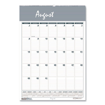 House of Doolittle™ Academic Year Bar Harbor Recycled Wirebound Monthly Wall Calendar, 12 x 17, White/Blue Sheets, 12-Month (Aug-July): 2023-2024