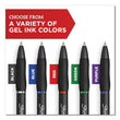 SANFORD S-Gel High-Performance Gel Pen, Retractable, Fine 0.5 mm, Blue Ink, Black Barrel, Dozen