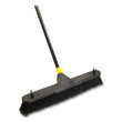 QUICKIE Bulldozer Smooth Surface Pushbroom with Scraper Block, 24 x 60, Powder Coated Handle, Tampico Bristles, Black/Yellow