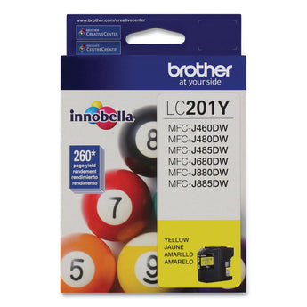 BROTHER INTL. CORP. LC201Y Innobella Ink, 260 Page-Yield, Yellow