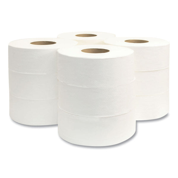 Jumbo Bath Tissue, Septic Safe, 2-Ply, White, 3.3" x 700 ft, 12 Rolls/Carton