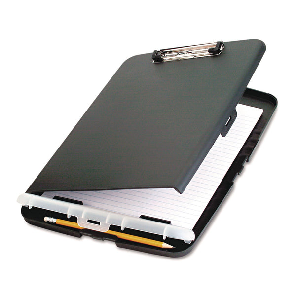 OFFICEMATE INTERNATIONAL CORP. Low Profile Storage Clipboard, 0.5" Clip Capacity, Holds 8.5 x 11 Sheets, Charcoal