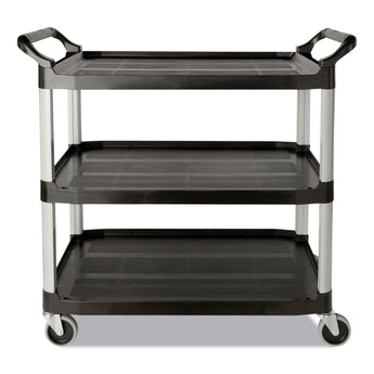 RUBBERMAID COMMERCIAL PROD. Three-Shelf Service Cart, Plastic, 3 Shelves, 200 lb Capacity, 18.63