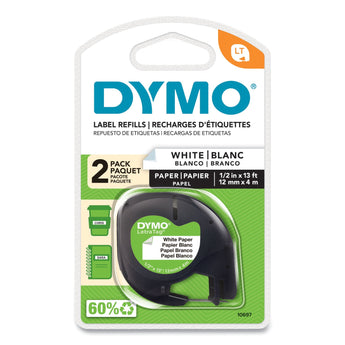 DYMO LetraTag Paper Label Tape Cassettes, 0.5