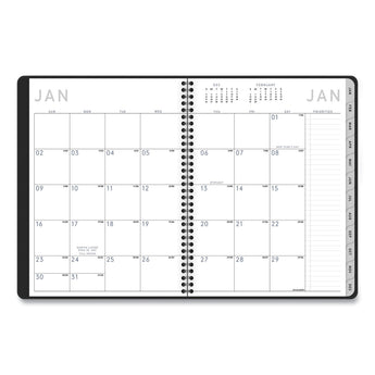 AT-A-GLANCE Contemporary Lite Weekly/Monthly Planner, 11 x 8.25, Black Simulated Leather Cover, 12-Month (Jan to Dec): 2024