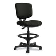 HON COMPANY Volt Series Leather Adjustable Task Stool, Supports Up to 275 lb, 22.88" to 32.38" Seat Height, Black
