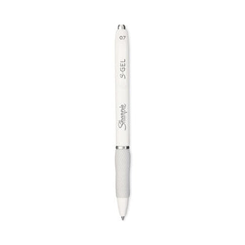 Sharpie® S-Gel™ S-Gel Fashion Barrel Gel Pen, Retractable, Medium 0.7 mm, Black Ink, Pearl White Barrel, 4/Pack