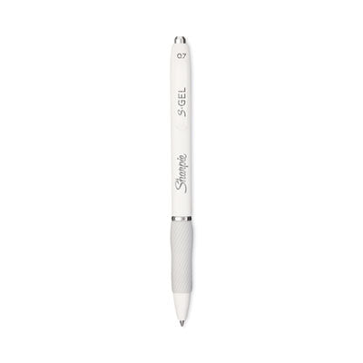 Sharpie® S-Gel™ S-Gel Fashion Barrel Gel Pen, Retractable, Medium 0.7 mm, Black Ink, Pearl White Barrel, 4/Pack