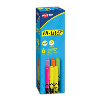 Avery® HI-LITER Pen-Style Highlighters, Assorted Ink Colors, Chisel Tip, Assorted Barrel Colors, 6/Set Flipcost Flipcost