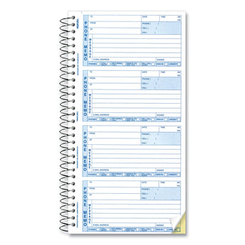 REDIFORM OFFICE PRODUCTS Telephone Message Book, Two-Part Carbonless, 5 x 2.75, 4 Forms/Sheet, 400 Forms Total