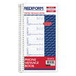 REDIFORM OFFICE PRODUCTS Telephone Message Book, Two-Part Carbonless, 5 x 2.75, 4 Forms/Sheet, 400 Forms Total