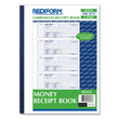 REDIFORM OFFICE PRODUCTS Receipt Book, Two-Part Carbonless, 7 x 2.75, 4 Forms/Sheet, 400 Forms Total