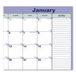 REDIFORM OFFICE PRODUCTS Monthly Desk Pad Calendar, 21.25 x 16, White/Blue/Green Sheets, Black Binding, Black Corners, 12-Month (Jan to Dec): 2024