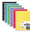 MEAD PRODUCTS Spiral Notebook, 1-Subject, Medium/College Rule, Assorted Cover Colors, (70) 10.5 x 8 Sheets, 6/Pack