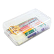 ADVANTUS CORPORATION Gem Polypropylene Pencil Box with Lid, Polypropylene, 8.5 x 5.25 x 2.5, Clear