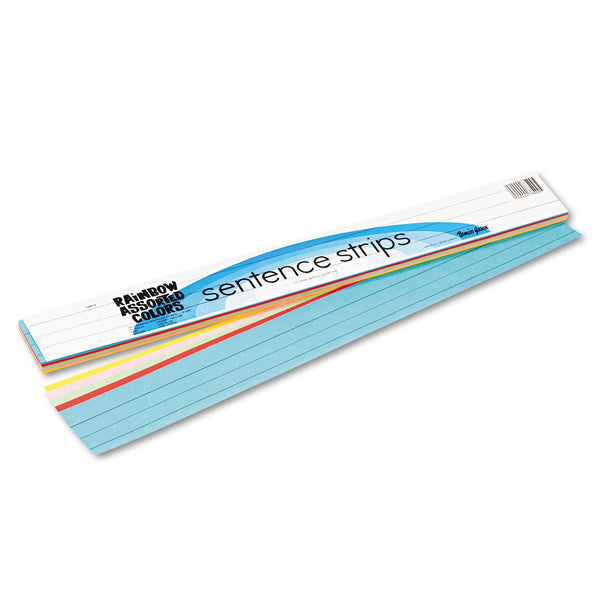 Pacon® Sentence Strips, 24 x 3, Lightweight, Assorted Colors, 100/Pack