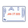 CONSOLIDATED STAMP Model S 360 Two-Color Message Dater, 1.75 x 1, "Paid," Self-Inking, Blue/Red