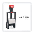 CONSOLIDATED STAMP Self-Inking Heavy-Duty Line Dater with Microban, 1.25 x 0.63, Black
