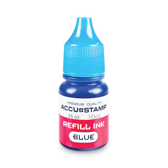 COSCO ACCU-STAMP Gel Ink Refill, 0.35 oz Bottle, Blue