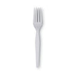 DIXIE FOOD SERVICE Plastic Cutlery, Heavyweight Forks, White, 100/Box