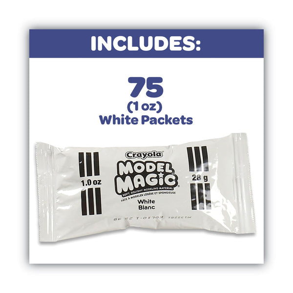 BINNEY & SMITH / CRAYOLA Model Magic Modeling Compound,1 oz Packs, 75 Packs, White, 6 lbs 13 oz