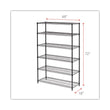 ALERA NSF Certified 6-Shelf Wire Shelving Kit, 48w x 18d x 72h, Black Anthracite