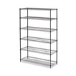 ALERA NSF Certified 6-Shelf Wire Shelving Kit, 48w x 18d x 72h, Black Anthracite
