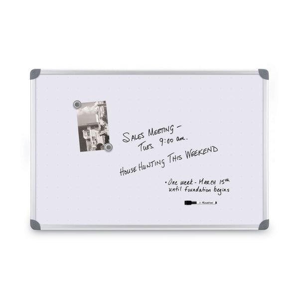 Euro-Style Magnetic Dry-Erase Aluminum Frame Boards, 36 x 24, White Surface, Silver Aluminum Frame