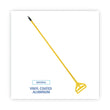 BOARDWALK Quick Change Side-Latch Plastic Mop Head Handle, 60" Aluminum Handle, Yellow