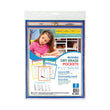 C-Line® Reusable Dry Erase Pockets, 9 x 12, Assorted Primary Colors, 5/Pack
