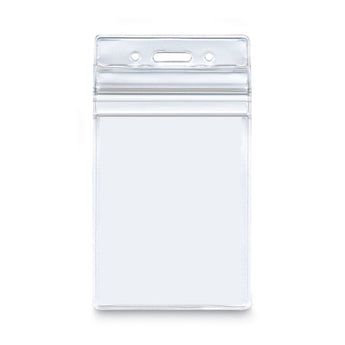 ADVANTUS CORPORATION Resealable ID Badge Holders, Vertical Orientation, Transparent Frost 2.68