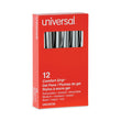 Universal™ Comfort Grip Gel Pen, Retractable, Medium 0.7 mm, Black Ink, Gray/Black/Silver Barrel, Dozen