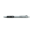 Universal™ Comfort Grip Gel Pen, Retractable, Medium 0.7 mm, Black Ink, Gray/Black/Silver Barrel, Dozen