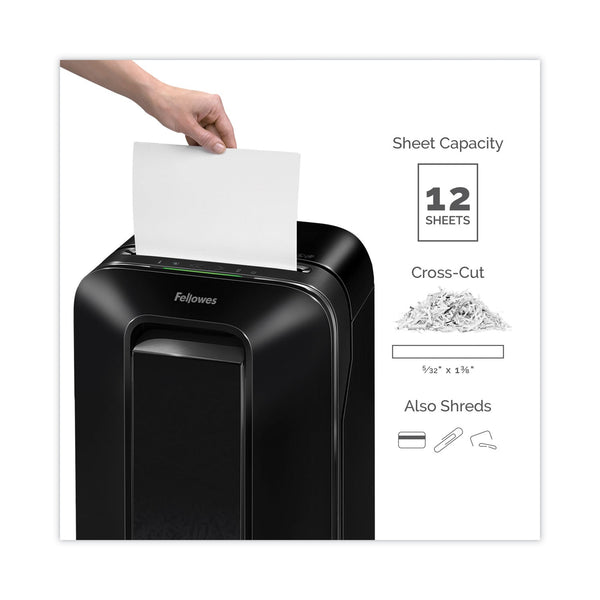 FELLOWES MFG. CO. Powershred LX170 Cross-Cut Shredder, 12 Manual Sheet Capacity