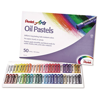 Pentel® Oil Pastel Set With Carrying Case, 45 Assorted Colors, 0.38' dia x 2.38