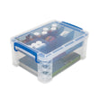 ADVANTUS CORPORATION Super Stacker Divided Storage Box, 6 Sections, 10.38" x 14.25" x 6.5", Clear/Blue