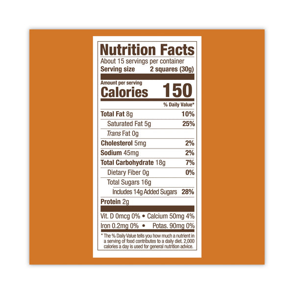 Milk Chocolate and Caramel Chocolate Squares, 15.96 oz Bag, Ships in 1-3 Business Days