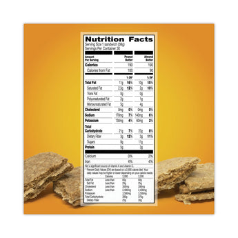 Biscuits, Cinnamon with Almond Butter/Honey with Peanut Butter, 1.35 oz Pouch, 30/Carton, Ships in 1-3 Business Days
