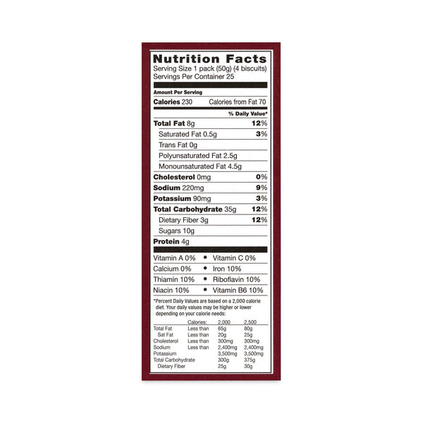 belVita Breakfast Biscuits, Cinnamon Brown Sugar, 1.76 oz Pack, 25 Packs/Carton, Ships in 1-3 Business Days
