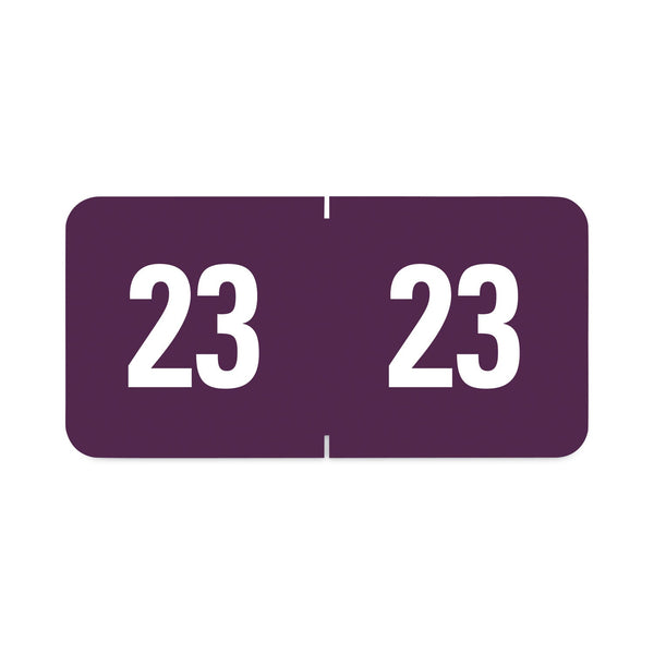 SMEAD MANUFACTURING CO. Yearly End Tab File Folder Labels, 23, 0.5 x 1, Purple, 25/Sheet, 10 Sheets/Pack