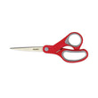 3M/COMMERCIAL TAPE DIV. Multi-Purpose Scissors, 8" Long, 3.38" Cut Length, Gray/Red Straight Handle