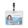 ADVANTUS CORPORATION Badge Straps with Clips, 0.38" x 2.75", Clear, 100/Box