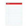 UNIVERSAL OFFICE PRODUCTS Perforated Ruled Writing Pads, Wide/Legal Rule, Red Headband, 50 White 8.5 x 11.75 Sheets, Dozen
