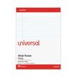 UNIVERSAL OFFICE PRODUCTS Perforated Ruled Writing Pads, Wide/Legal Rule, Red Headband, 50 White 8.5 x 11.75 Sheets, Dozen