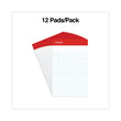 UNIVERSAL OFFICE PRODUCTS Perforated Ruled Writing Pads, Narrow Rule, Red Headband, 50 White 5 x 8 Sheets, Dozen