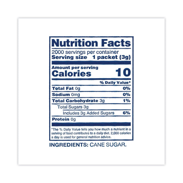Sugar Packets, 0.1 oz Packet, 2,000/Carton, Ships in 1-3 Business Days