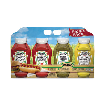 Ketchup, Mustard and Relish Picnic Pack, 2 Ketchup, Mustard, Relish, 4 Bottles/Carton, Ships in 1-3 Business Days