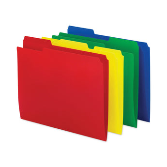 Smead™ Top Tab Poly Colored File Folders, 1/3-Cut Tabs: Assorted, Letter Size, 0.75