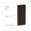 ALERA Alera Valencia Series Bookcase, Six-Shelf, 31.75w x 14d x 80.25h, Espresso