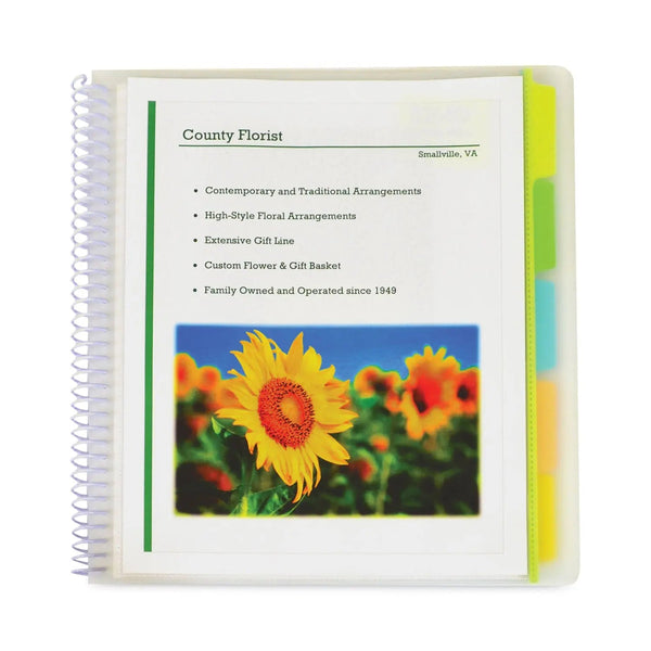 C-Line® 10-Pocket Poly Portfolio with Write-On Tabs, 8.5 x 11, Clear/Clear